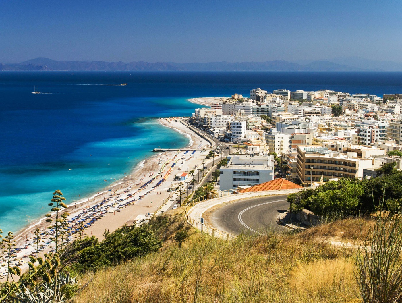 City Buildings Near Sea In Rhodes