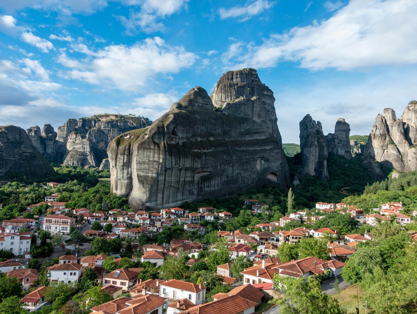 The Village Of Meteora In Northern Greece