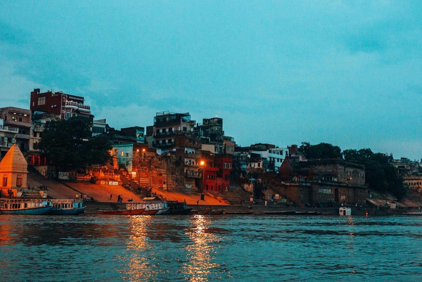 Waterfront City At Dusk